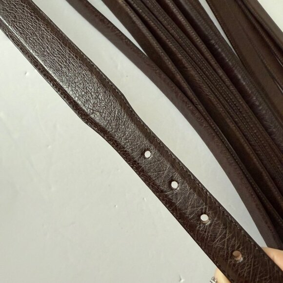 Rod Patrick Boots Mens Western Belt 1.25" Size 36 Taper End Brown Smooth Ostrich - Picture 8 of 12